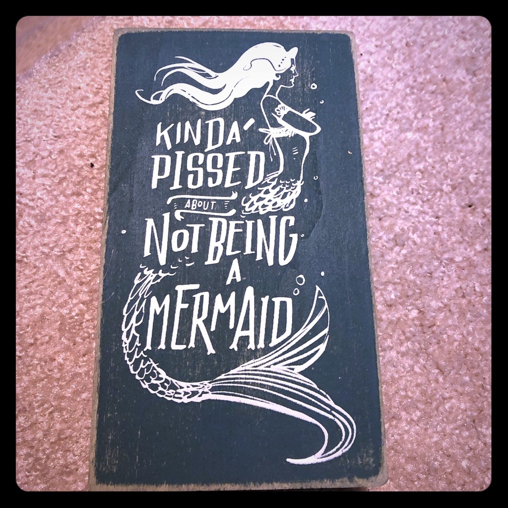 Mermaid wooden box sign